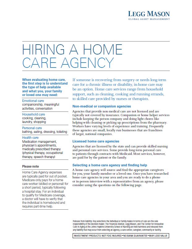 Hiring Home Care Agency