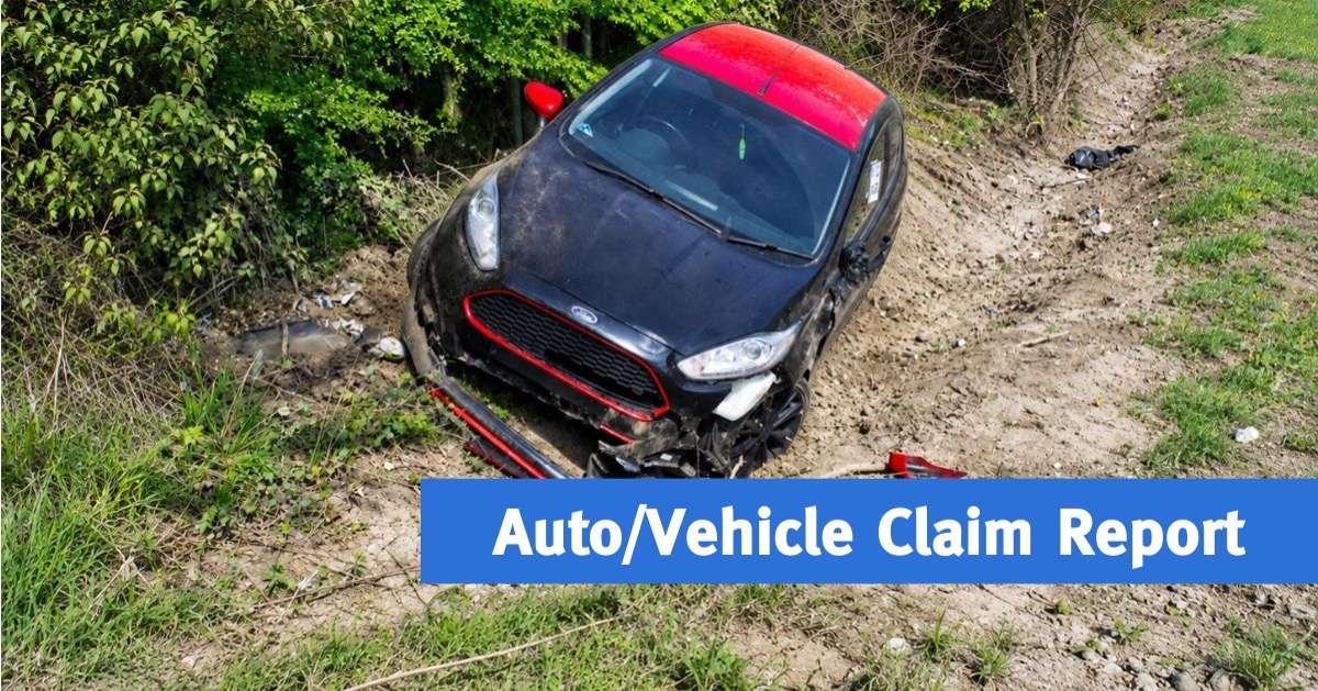 Auto Vehicle Claim Report Banner Auto Vehicle Claim Report Banner