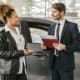 Woman buying a car